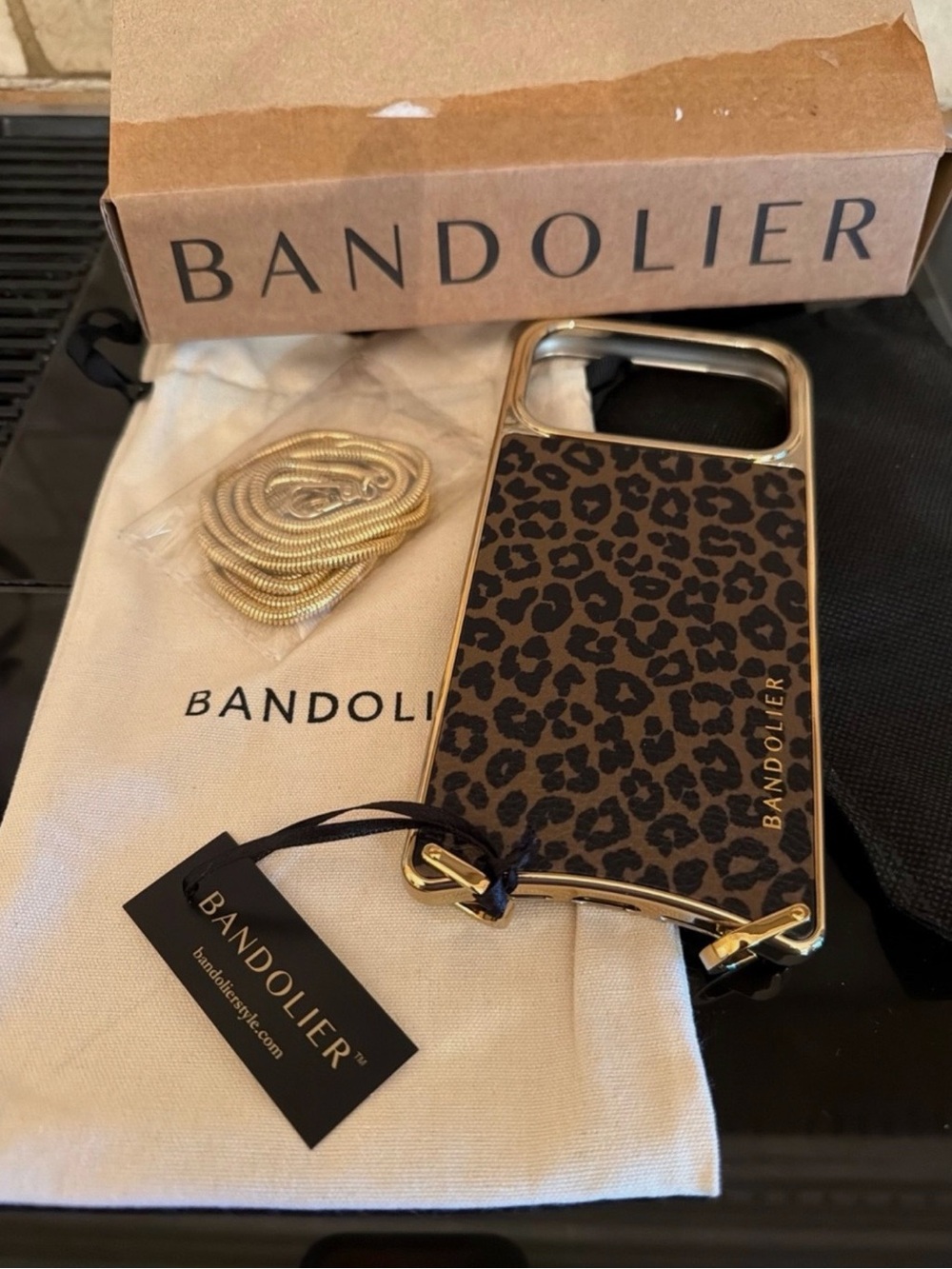 Bandolier Rayna Chrome iPhone 17 ProMax phone case.  Animal print .No wallet NWT